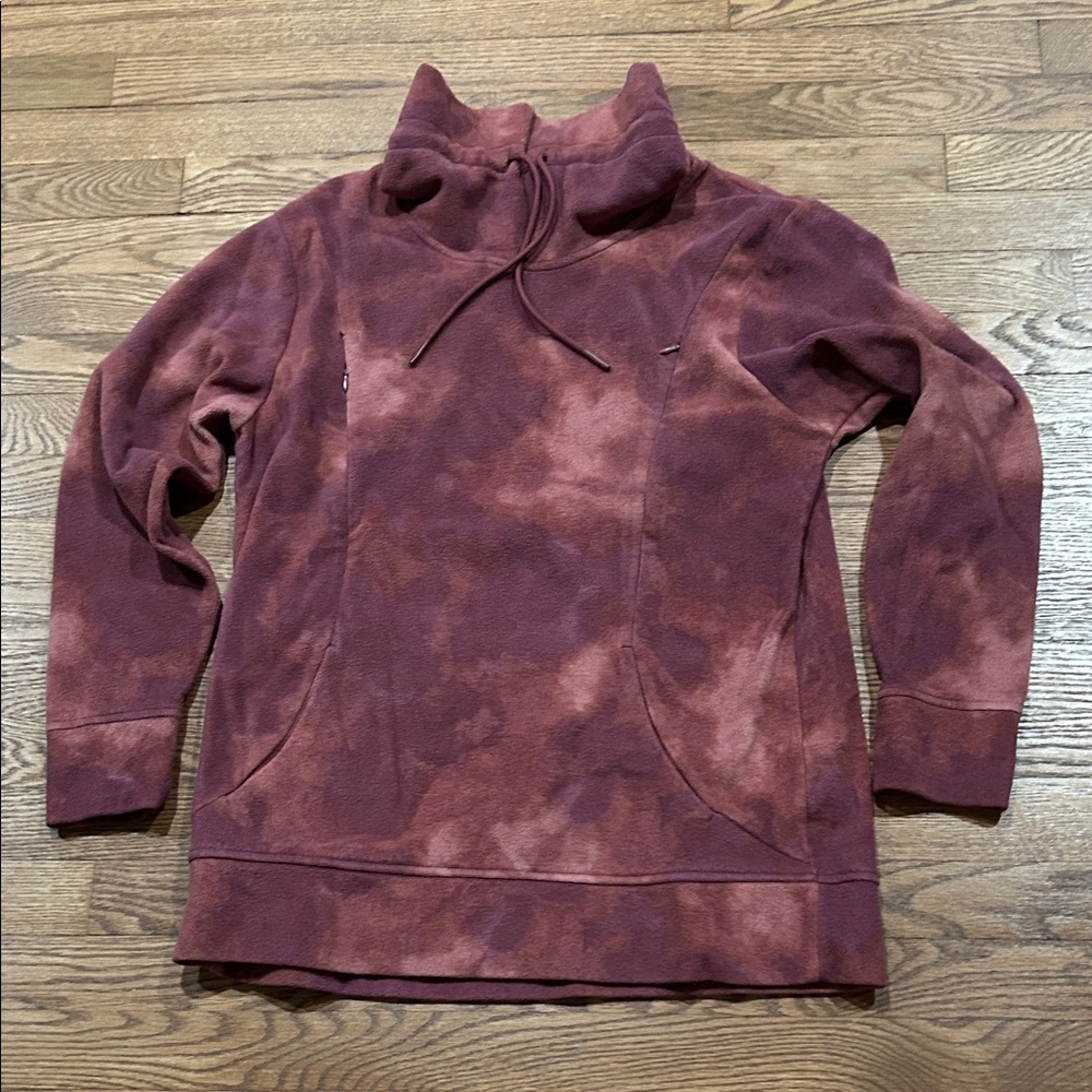 Old Navy Women's Maternity Maroon Tie-Dye Pullover Hoodie